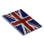 Glitters Shiny Sparkle Union Jack Flag Notitieboek (Rechterzijde)