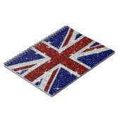 Glitters Shiny Sparkle Union Jack Flag Notitieboek (Linkerzijde)
