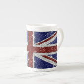 Glitters Shiny Sparkle Union Jack Flag Porselein Kop (Voorkant rechts)