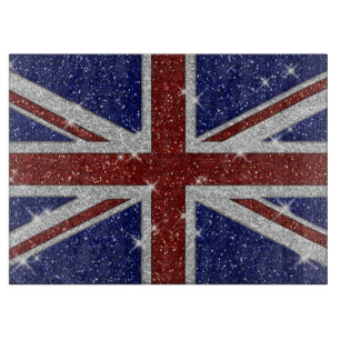 Glitters Shiny Sparkle Union Jack Flag Snijplank