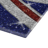 Glitters Shiny Sparkle Union Jack Flag Snijplank (Hoek)