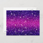Glitters Sparkles Paarse Roze Textuur Briefkaart (Voorkant / Achterkant)