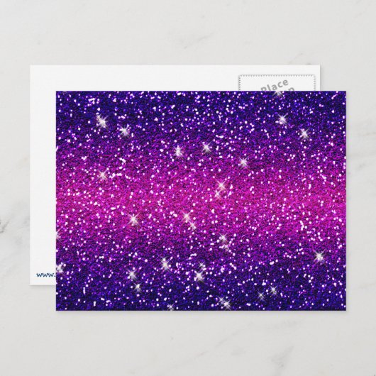 Glitters Sparkles Paarse Roze Textuur Briefkaart (Voorkant / Achterkant)
