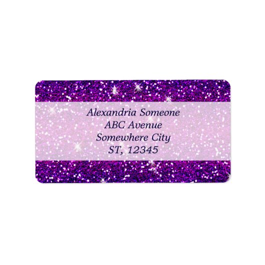 Glitters Sparkles Paarse Roze Textuur Etiket (Voorkant)