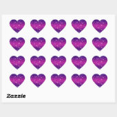 Glitters Sparkles Paarse Roze Textuur Hart Sticker (Vel)