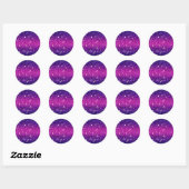 Glitters Sparkles Paarse Roze Textuur Ronde Sticker (Vel)