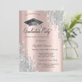 Glitterschijven, Afstudeerder Pet, Roos Gold Afstu Kaart (Staand voorkant)