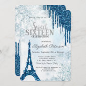 Glitterschijven,Eiffeltowerssnowflakes, gezoet 16 Kaart (Voorkant / Achterkant)