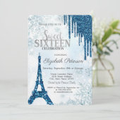 Glitterschijven,Eiffeltowerssnowflakes, gezoet 16 Kaart (Staand voorkant)