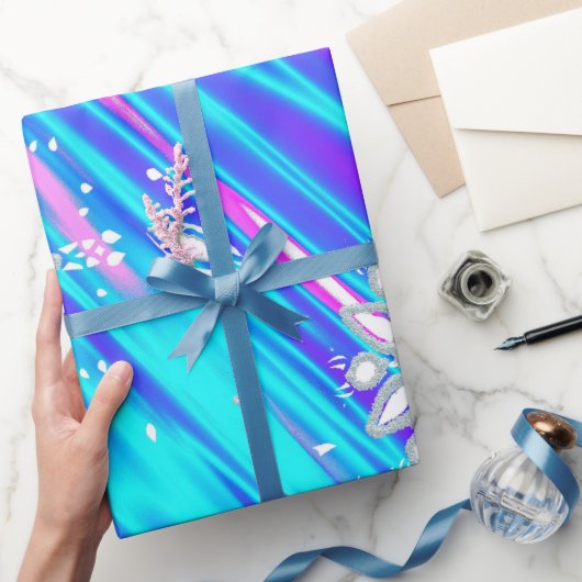 Glittersneeuwvlokken Cadeaupapier (Geschenken)