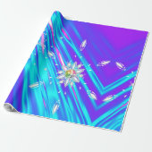 Glittersneeuwvlokken Cadeaupapier (Uitgerold)