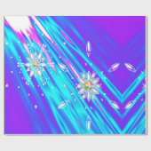 Glittersneeuwvlokken Cadeaupapier (Vlak)