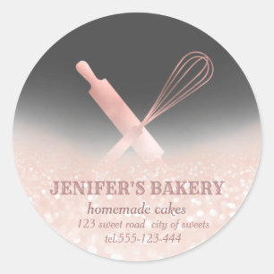 Glitterspalpen en zogenaamde "whiskychef"-bakkerij ronde sticker