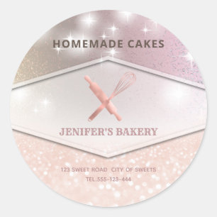Glitterspalpen en zogenaamde "whiskychef"-bakkerij ronde sticker