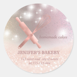 Glitterspalpen en zogenaamde "whiskychef"-bakkerij ronde sticker