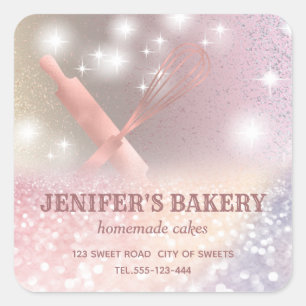 Glitterspalpen en zogenaamde "whiskychef"-bakkerij vierkante sticker