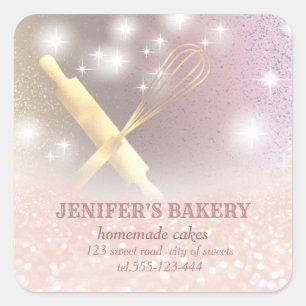 Glitterspalpen en zogenaamde "whiskychef"-bakkerij vierkante sticker