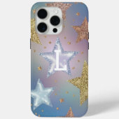 Glittersterren met monogram Case-Mate iPhone case (Achterkant)