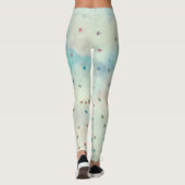 Glittersterren op gemarmerde waterverf leggings (Achterkant)