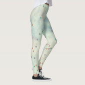 Glittersterren op gemarmerde waterverf leggings (Rechts)