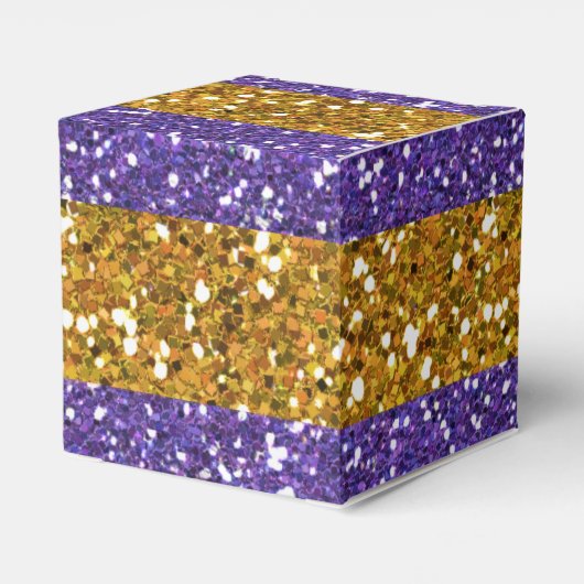 Glitterstripes voor goud en Paars, bedrukt Bedankdoosjes (Achterkant)