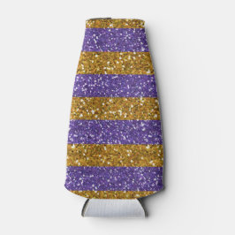 Glitterstripes voor goud en Paars, bedrukt Flesjeskoeler