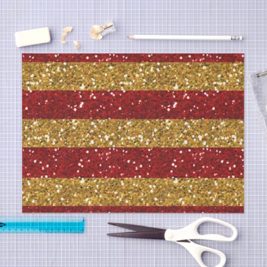 Glitterstrips voor goud en rood tissuepapier (Craft)