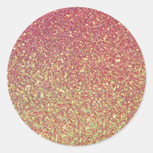 Glitterstructuur met gouden roze kleur ronde sticker