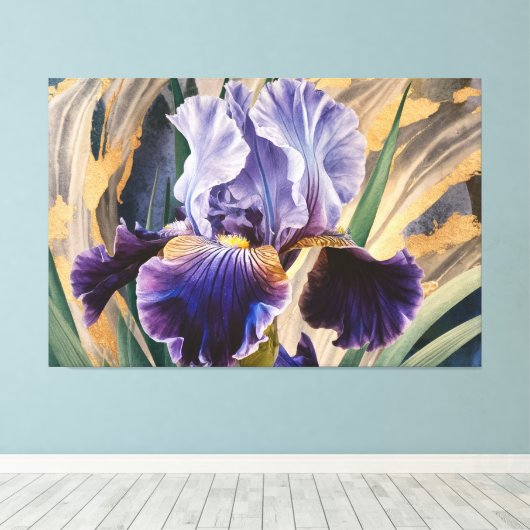 *~* GlitterTeal IRIS Irissen Bloemen TV2 Canvas Afdruk (Insitu (Houten vloer))