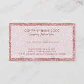 Glittertextuur van roos-goudglansglas met glans visitekaartje (Achterkant)