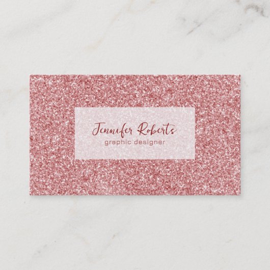 Glittertextuur van roos-goudglansglas met glans visitekaartje (Voorkant)