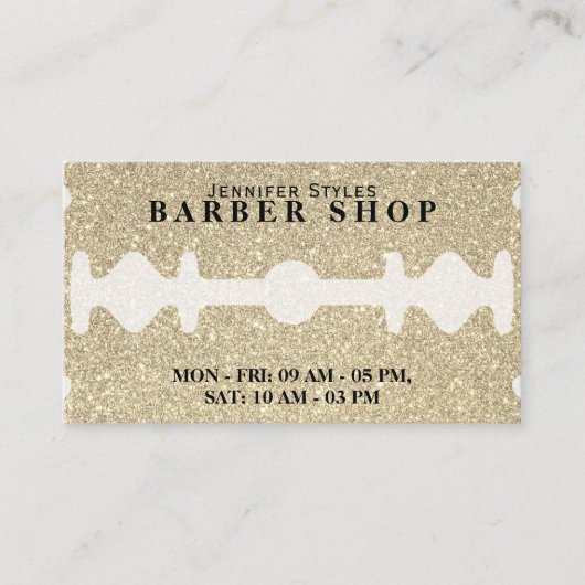 Glittertextuur Visitekaartje van faux-razor (Voorkant)