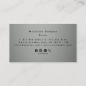 Glittertextuur zilvergrijs visitekaartje (Achterkant)