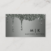 Glittertextuur zilvergrijs visitekaartje (Voorkant)