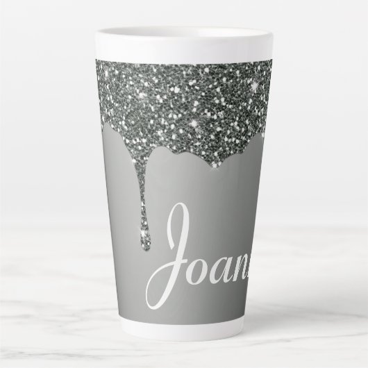 Glitterverf Drip Latte Mokka Mok (Voorkant)