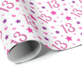 Glitterverjaardagsverpakkings papier voor 13-jarig (Rol Hoek)