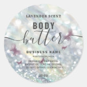 Glittervlinder script bodybutter label (Voorkant)