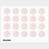 Glittervlinders en -strepen ronde sticker (Vel)