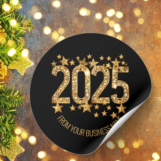 Glittery 2025 ronde sticker