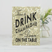 Glittery 21st Birthday Time to Drink Champagne Kaart (Staand voorkant)