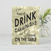 Glittery 40th Birthday Time to Drink Champagne Kaart (Staand voorkant)