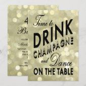 Glittery 40th Birthday Time to Drink Champagne Kaart (Voorkant / Achterkant)