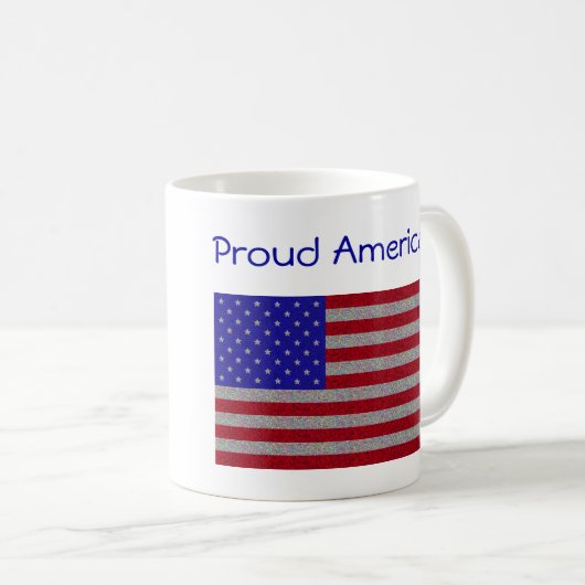 Glittery American Flag Koffiemok (Voorkant rechts)