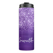 Glittery Amethist Paarse Glam Gepersonaliseerde na Thermosbeker (Voorkant)