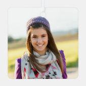 Glittery Amethist Paarse Glam Naam Vierkant Foto Metalen Ornament (Achterkant)