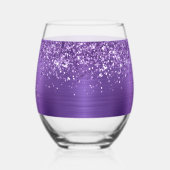 Glittery Amethyst Glam Name Wijnglas Zonder Voet (Links)