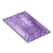 Glittery Amethyst Modern 21st Birthday Guestbook Notitieboek (Rechterzijde)