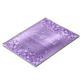 Glittery Amethyst Modern 21st Birthday Guestbook Notitieboek (Linkerzijde)