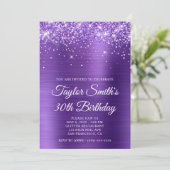 Glittery Amethyst Paarse 30e verjaardag Kaart (Staand voorkant)