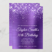 Glittery Amethyst Paarse 30e verjaardag Kaart (Voorkant / Achterkant)